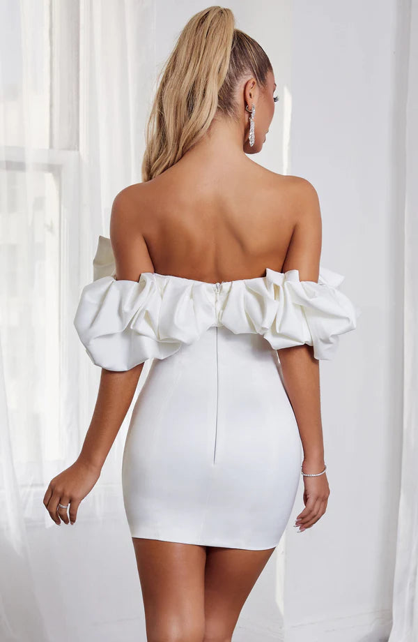 Alice Mini Dress - Ivory White